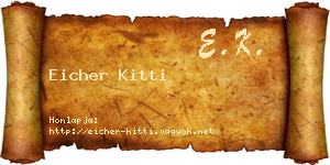 Eicher Kitti névjegykártya